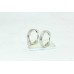 Fashion Hoop Bali Earrings white metal Gold Plated single line Zircon Stones